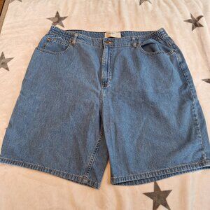 Vintage LL Bean Double L Shorts Womens Size 20W Blue Jean Denim 100% Cotton 90s